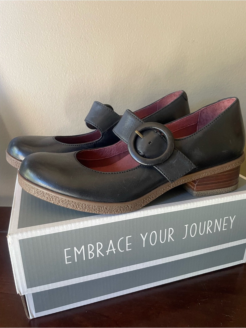 Dansko Brandy Mary Jane Black Leather Shoes Waterproof Sz EU 37 6.5- 7 NWT